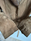 Penny Lane Style Suede Jacket with Fur