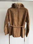 Penny Lane Style Suede Jacket with Fur