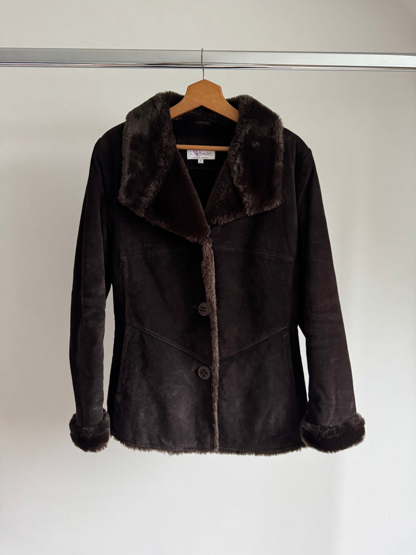Dark Brown Suede Penny Lane Style Jacket