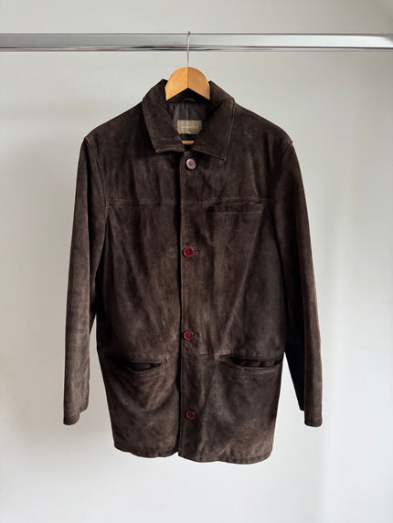 Trending Oversized Brown Suede Vintage Coat