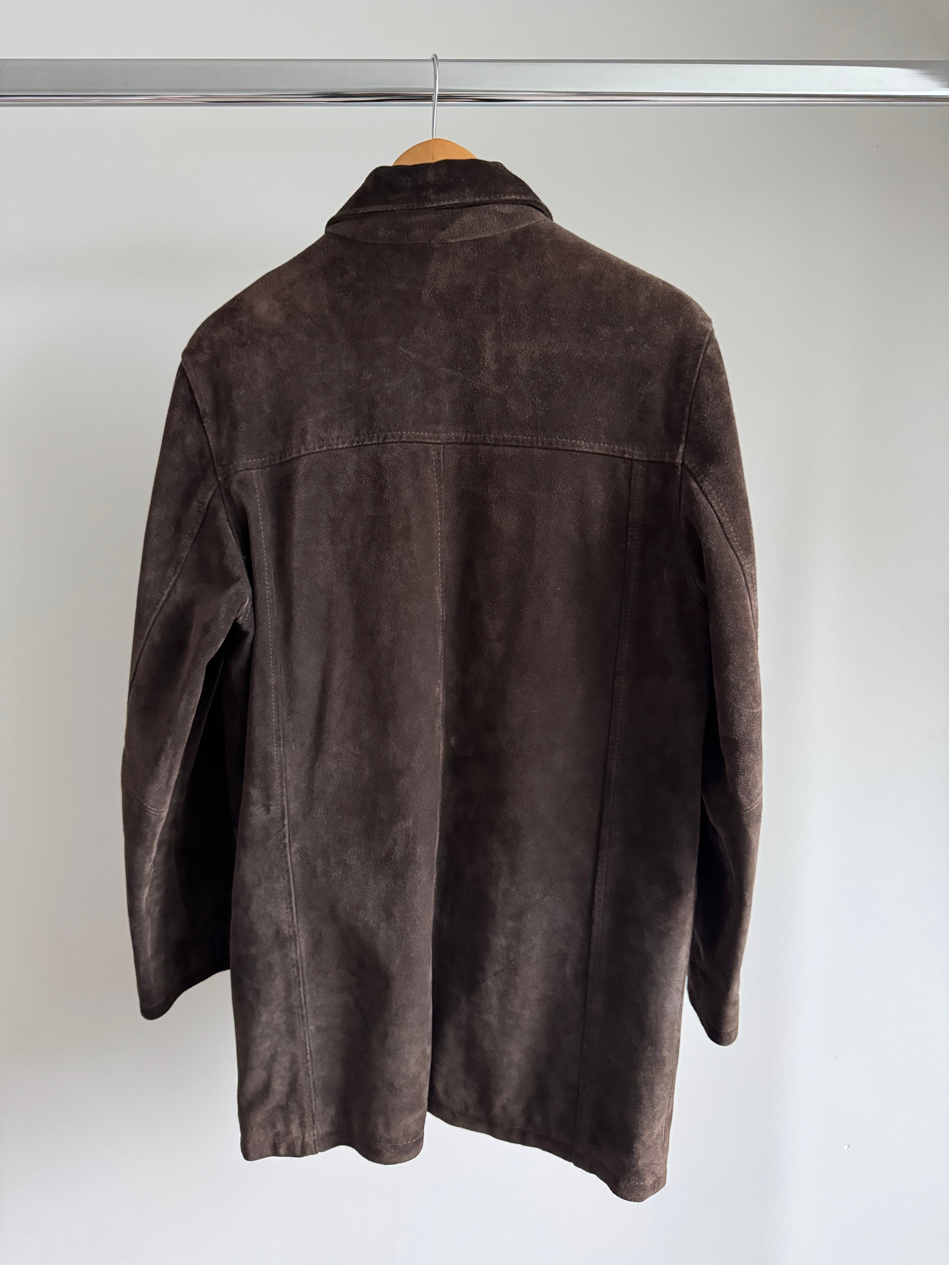 Trending Oversized Brown Suede Vintage Coat