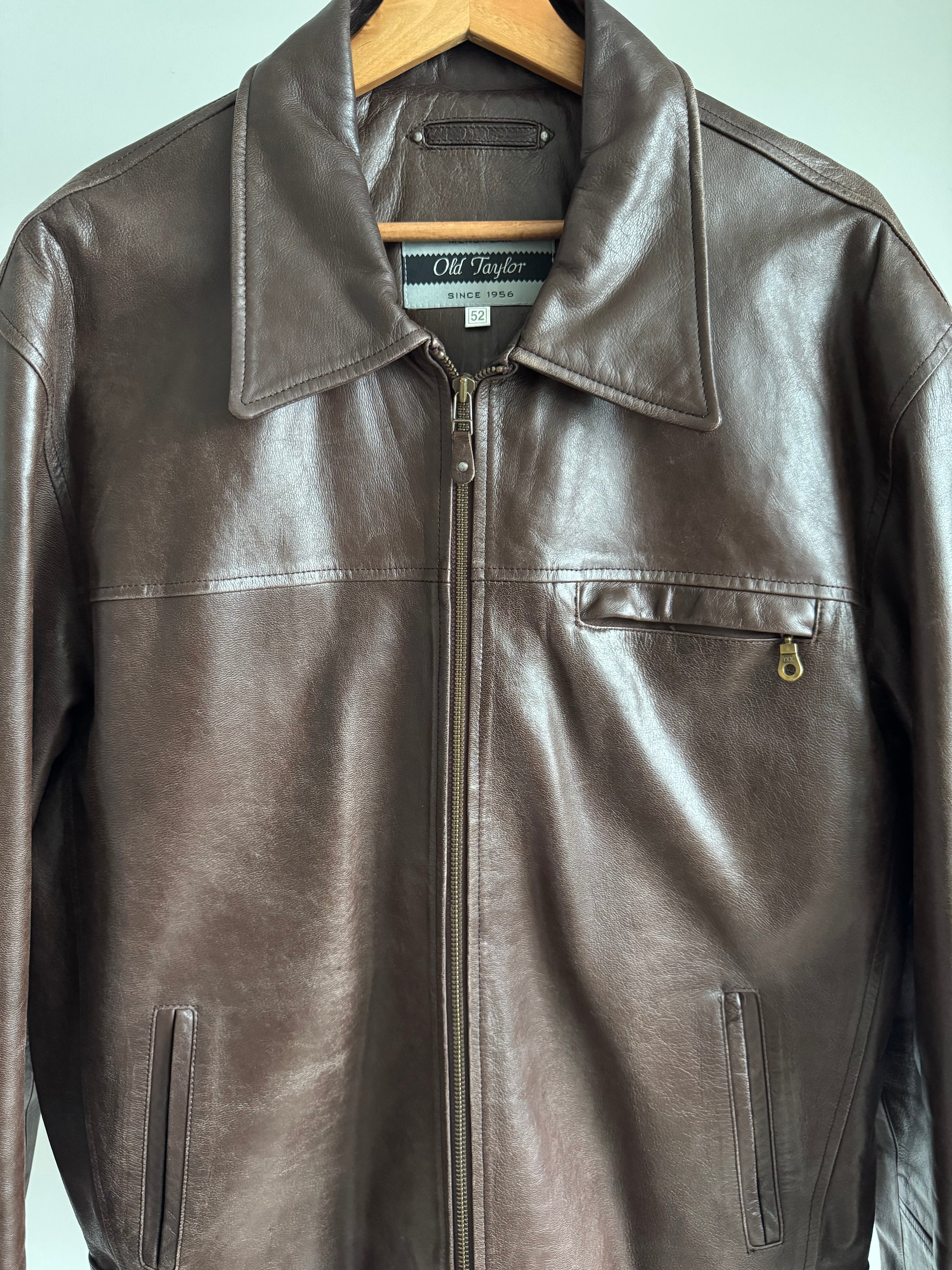 Super oversized brown leather vintage jacket
