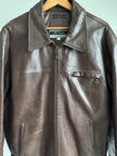 Super oversized brown leather vintage jacket
