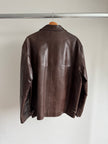 Super oversized brown leather vintage jacket