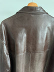 Super oversized brown leather vintage jacket