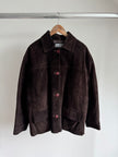 Vintage Dark Brown Suede Jacket, Short & Buttoned