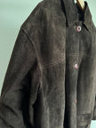 Vintage Dark Brown Suede Jacket, Short & Buttoned