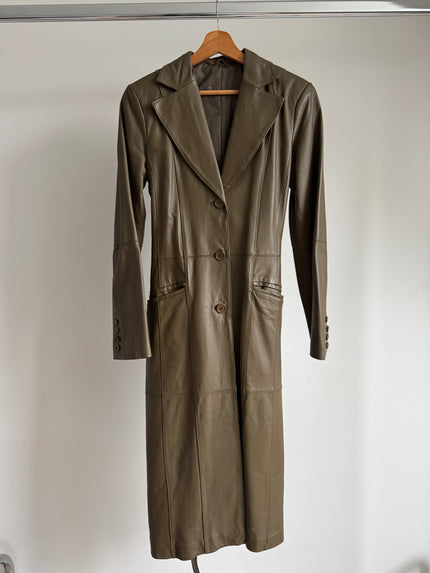 Vintage Long Green Trench Coat