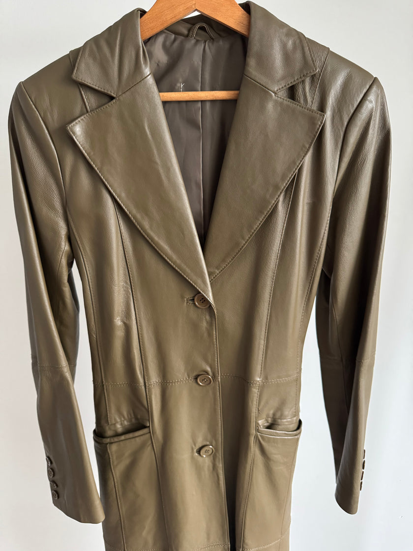 Vintage Long Green Trench Coat
