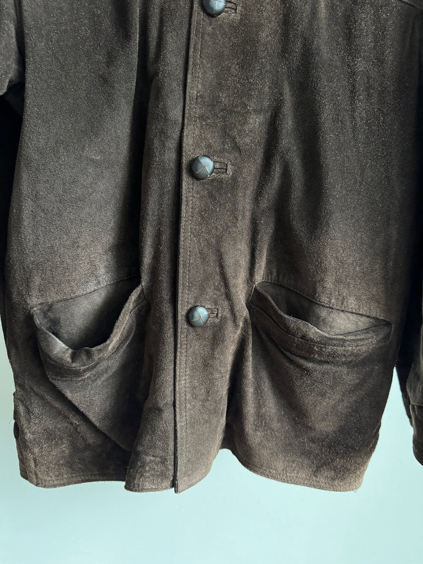 Oversized Brown Suede Jacket