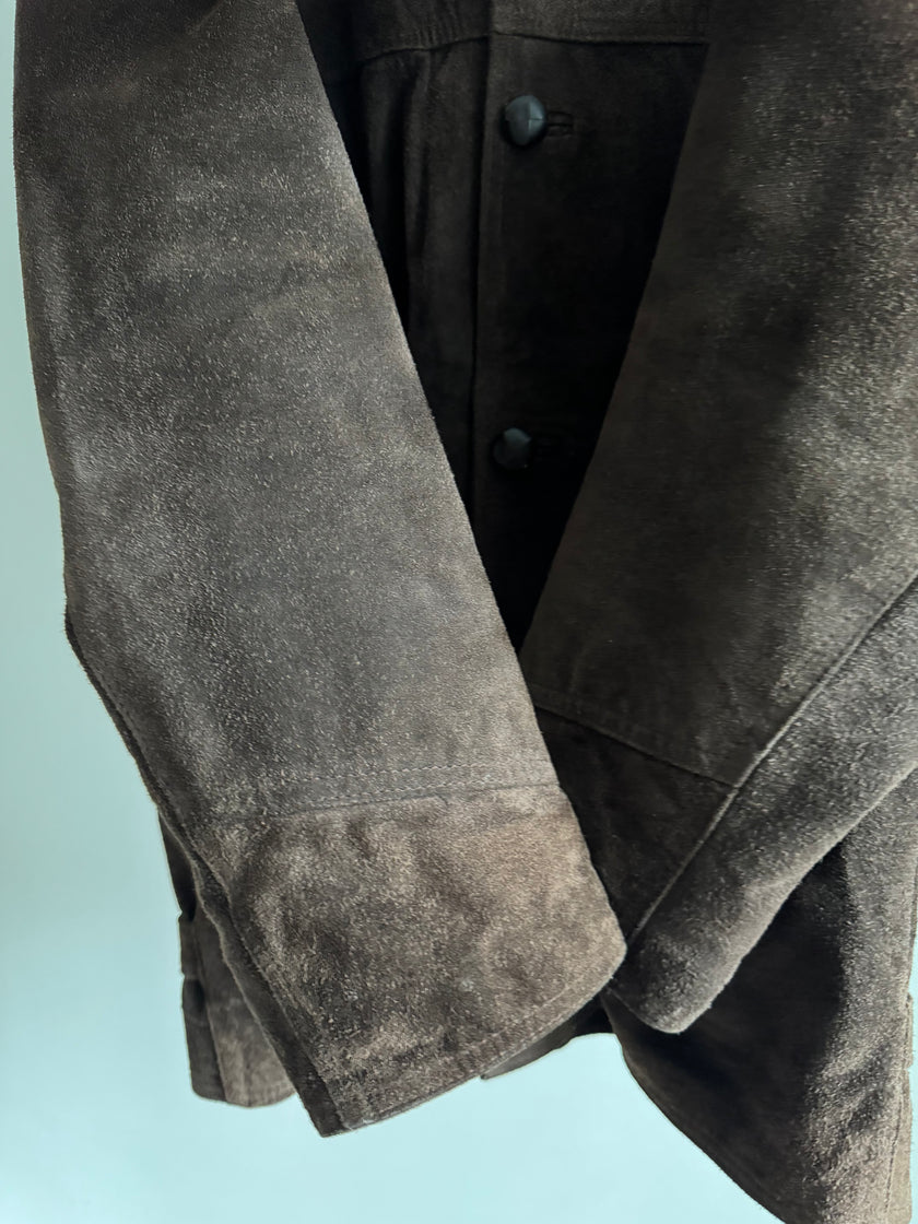 Oversized Brown Suede Jacket