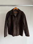 Oversized Dark Brown Suede “Dad” Jacket