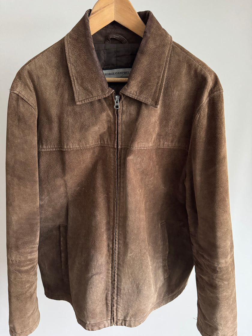 Super Oversized Vintage Suede Bomber Jacket