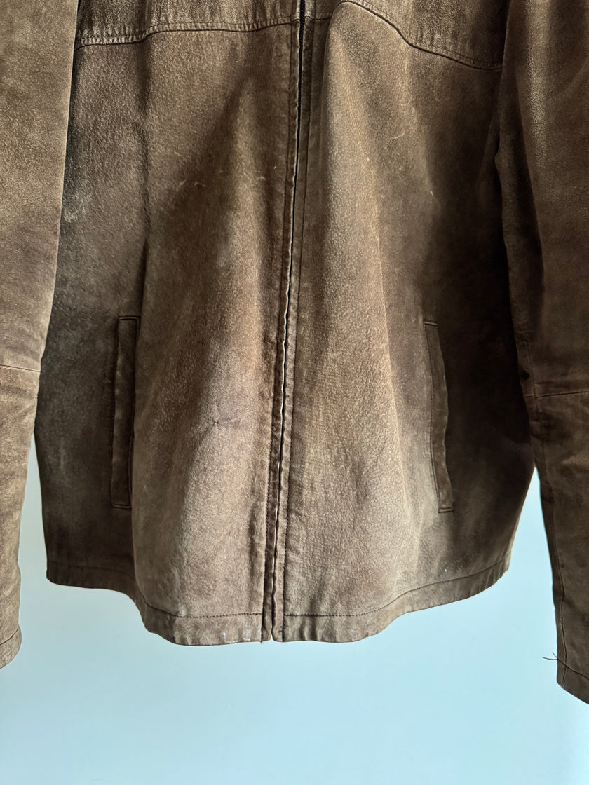 Super Oversized Vintage Suede Bomber Jacket
