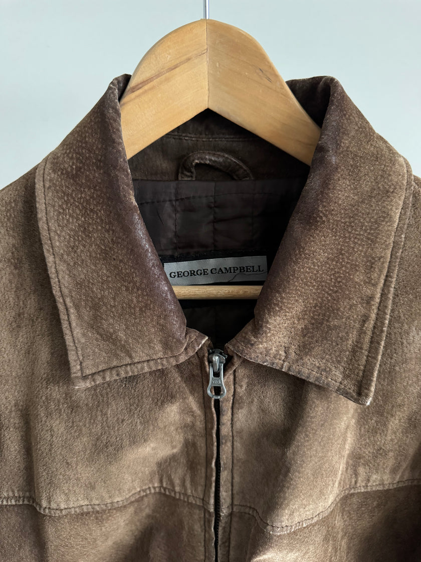 Super Oversized Vintage Suede Bomber Jacket