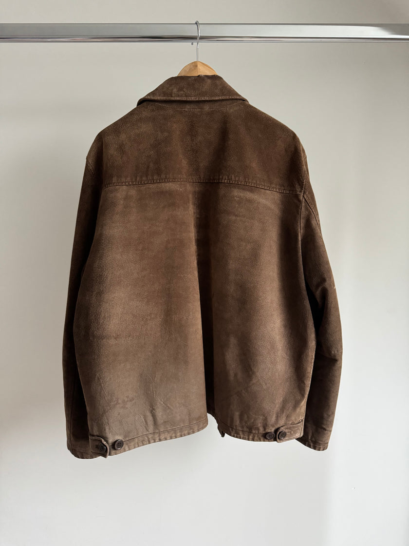 Super Oversized Vintage Suede Bomber Jacket