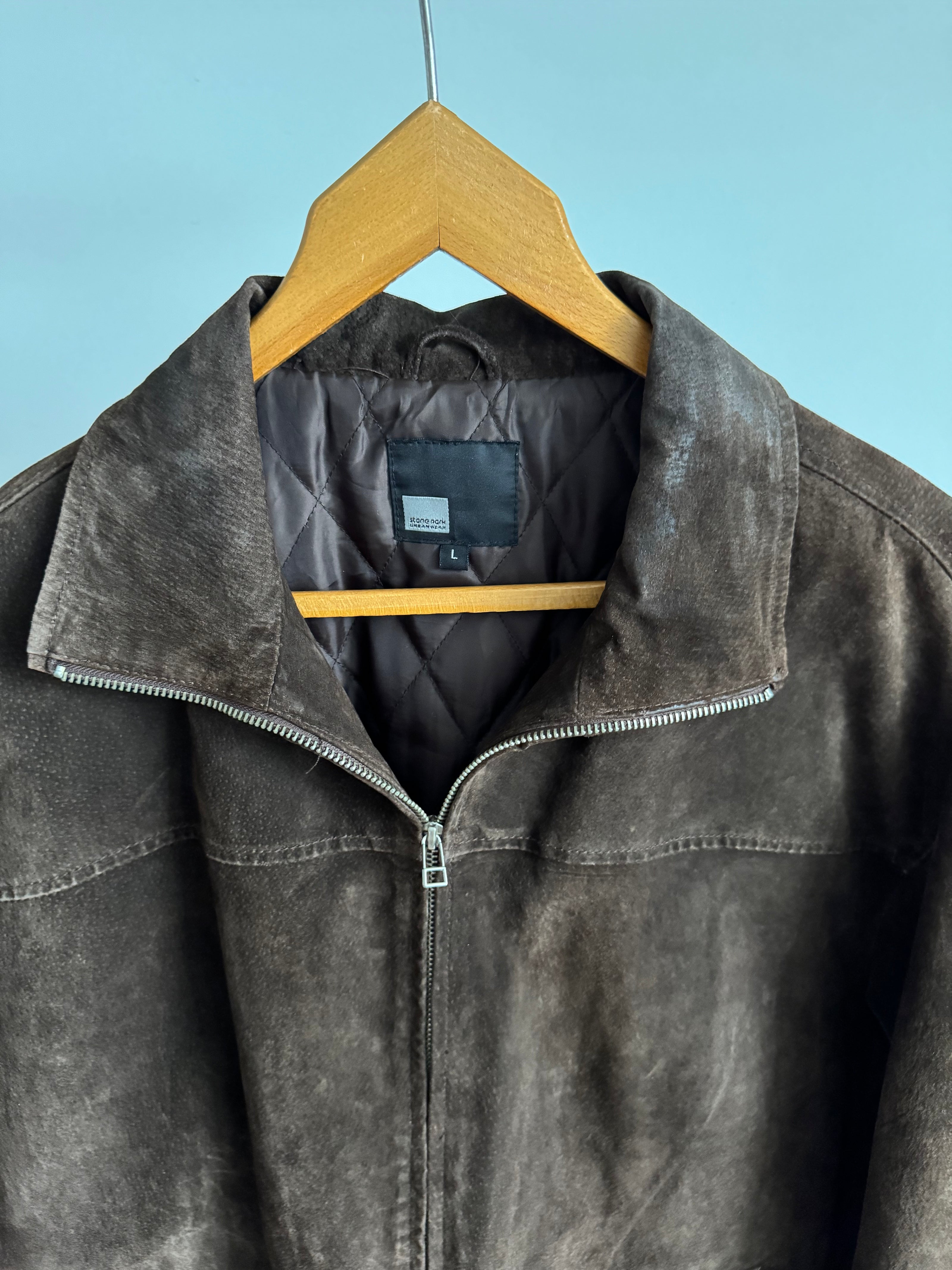 Vintage Oversized Dark Brown Suede Dad Jacket