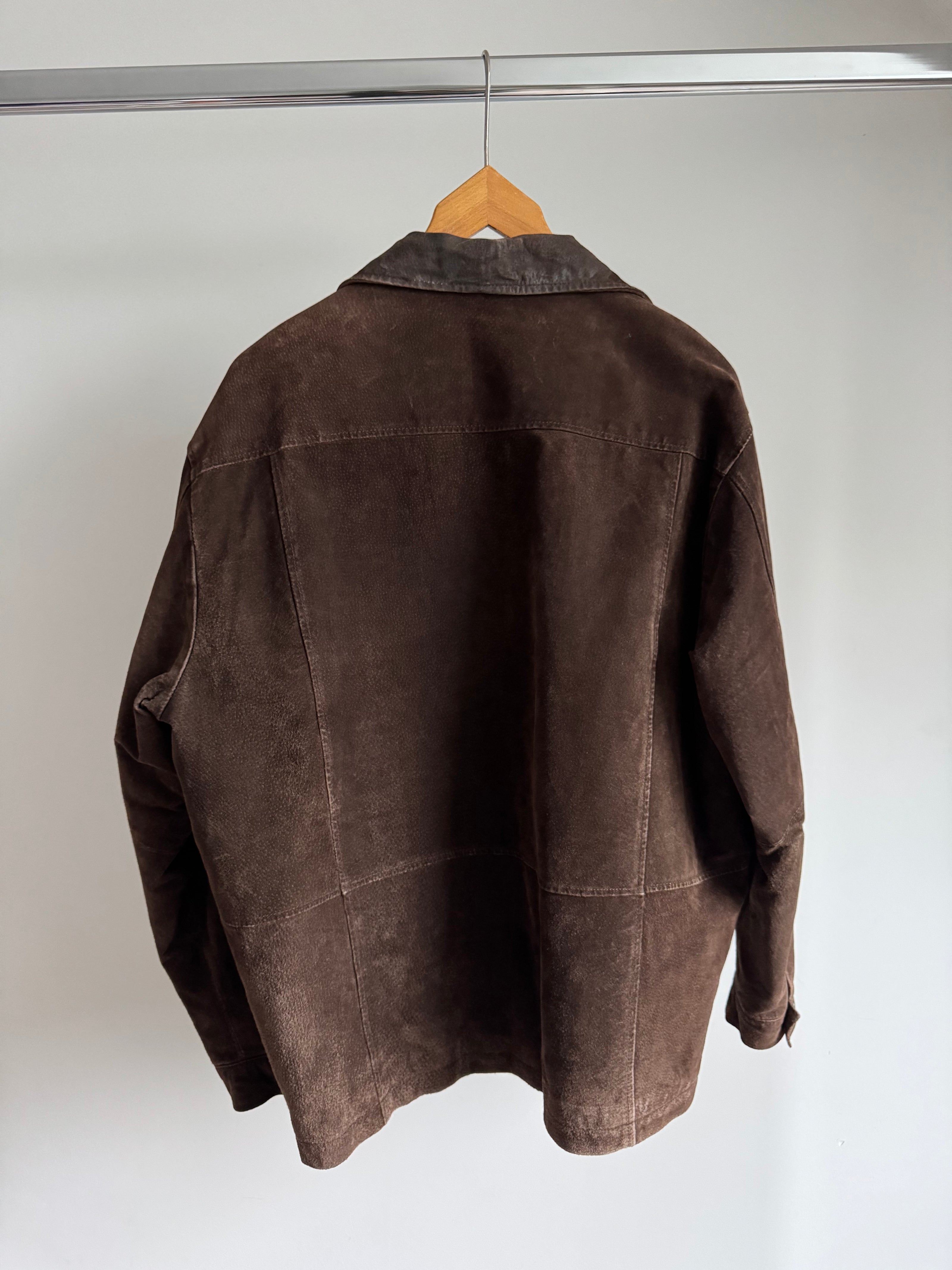 Vintage Oversized Dark Brown Suede Dad Jacket