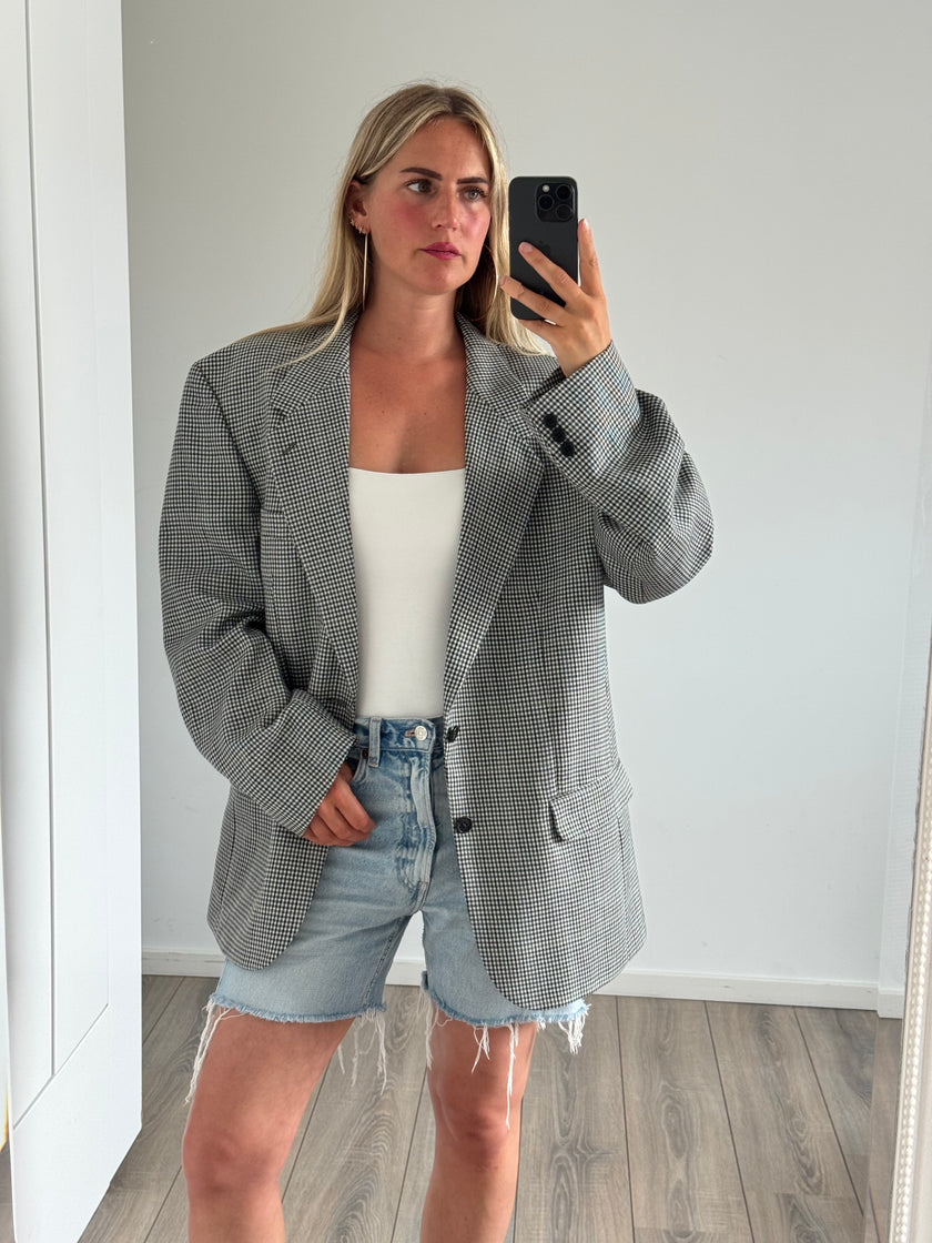 Black & White Checked Vintage Blazer