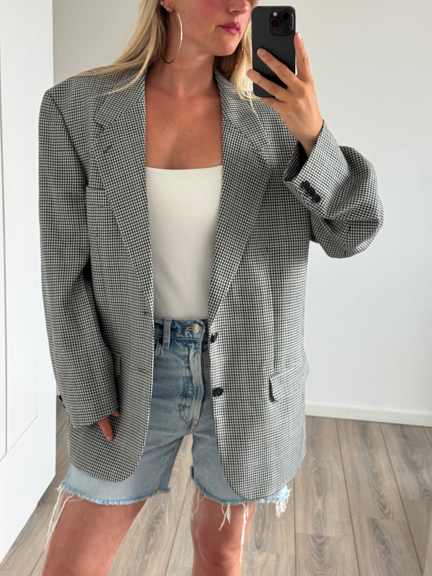 Black & White Checked Vintage Blazer