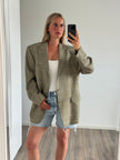 Beige Khaki Checked Vintage Blazer