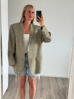 Beige Khaki Checked Vintage Blazer
