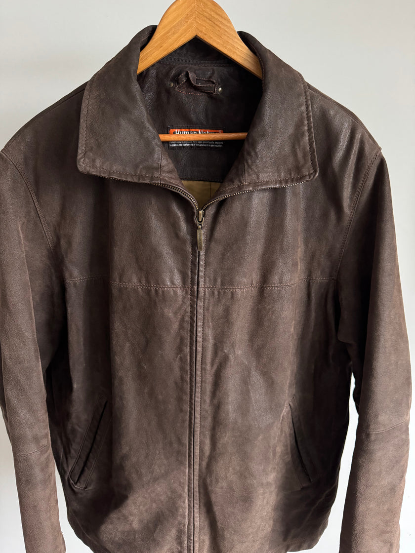 Brown Oversized Vintage Leather/Suede Jacket
