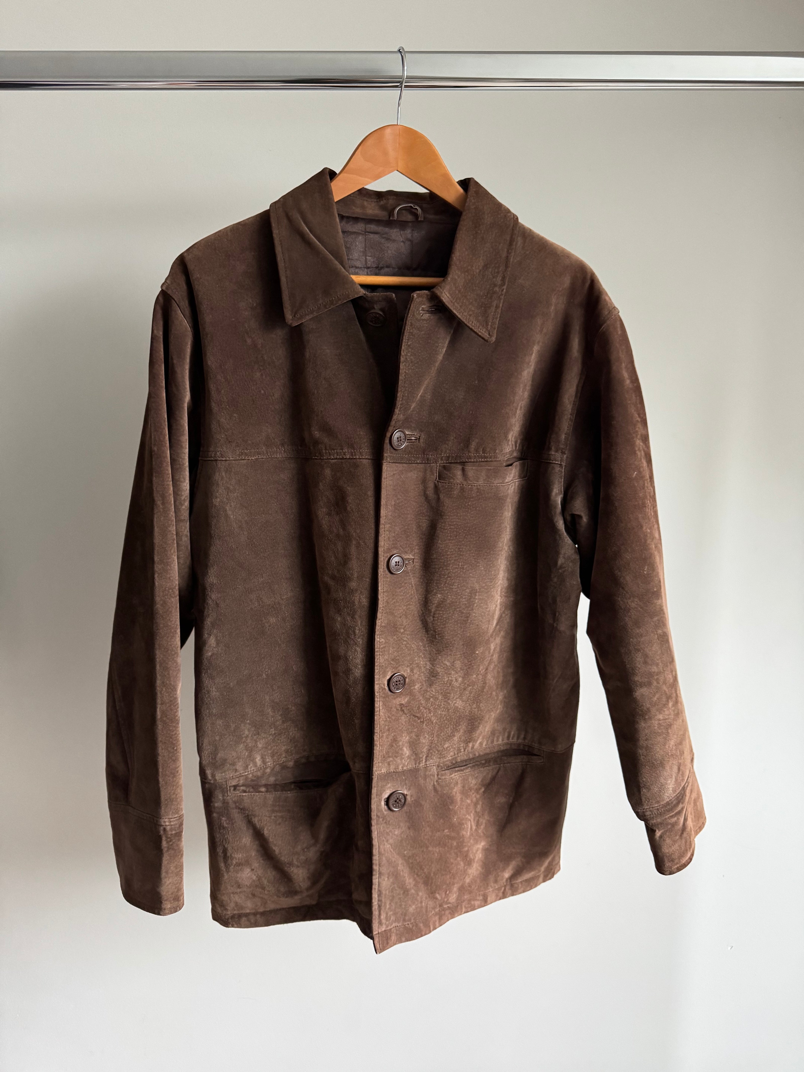 Vintage Brown Suede Oversized Jacket