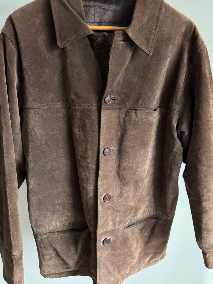 Vintage Brown Suede Oversized Jacket