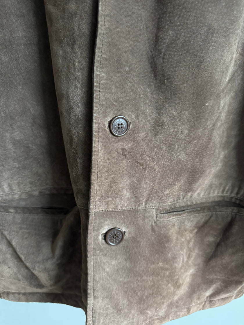 Vintage Brown Suede Oversized Jacket