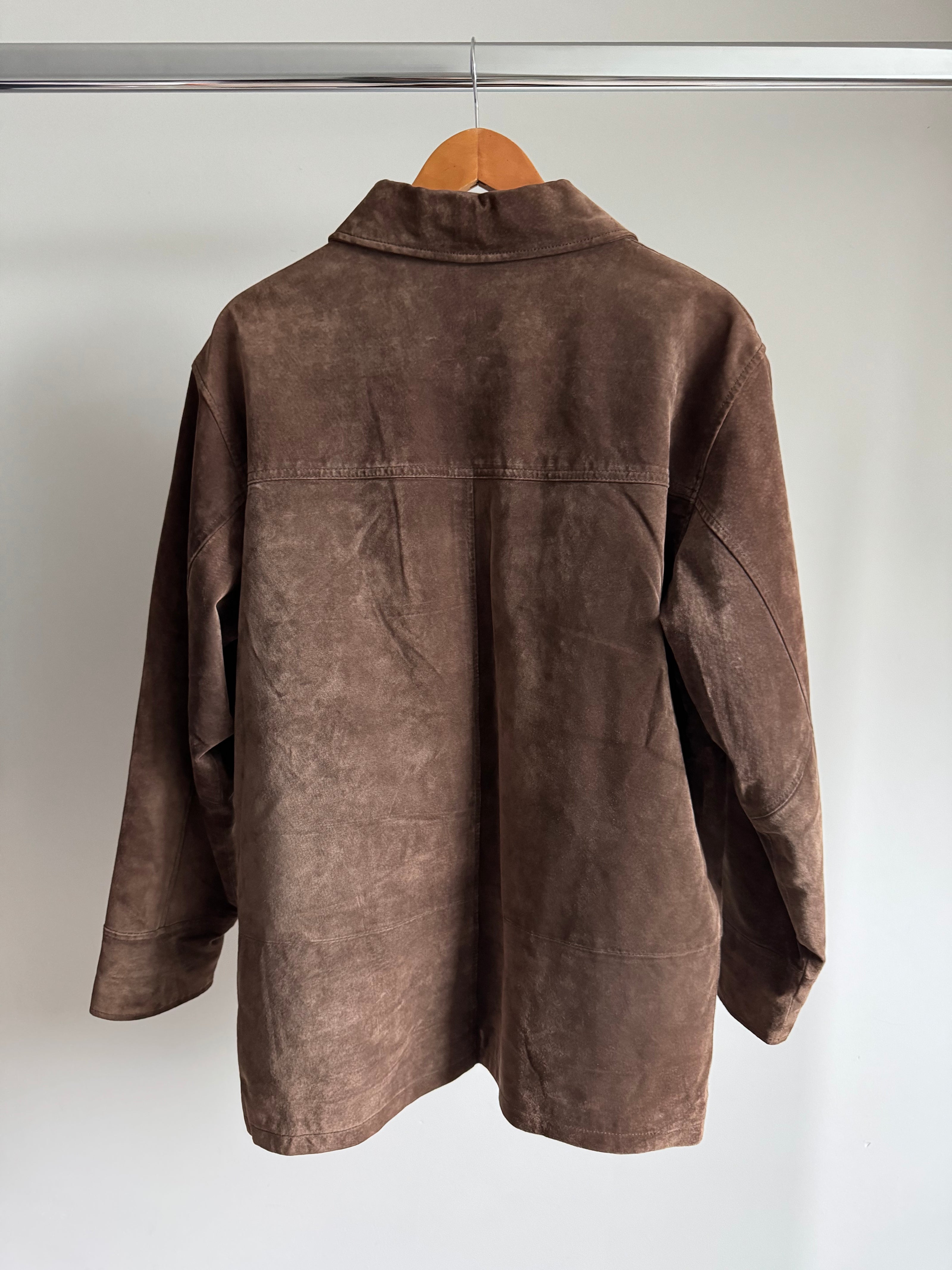 Vintage Brown Suede Oversized Jacket