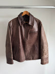 Super Oversized Vintage Brown Leather Jacket
