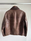 Super Oversized Vintage Brown Leather Jacket