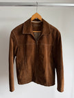 Camel Suede Jacket with Contrast Stitching