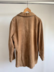 Light Beige Vintage Suede Jacket, Oversized Blazer Style