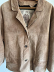 Vintage Oversized Beige Brown Suede Jacket / Blazer