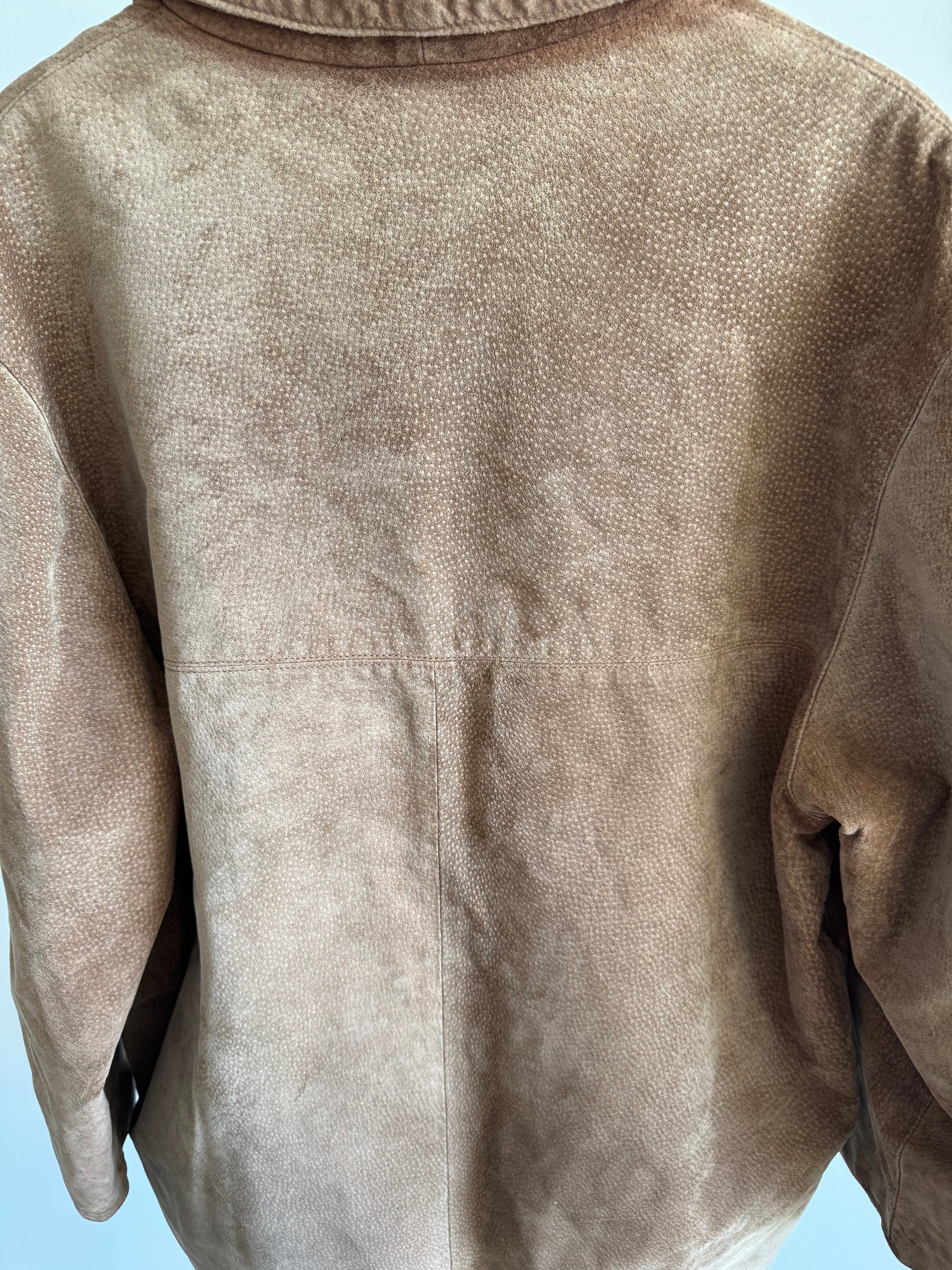 Vintage Oversized Beige Brown Suede Jacket / Blazer