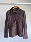 Vintage Dark Brown Suede Fringe Jacket
