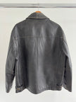 Rustic / Faded Grey Oversized Leather Vintage Jacket
