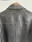 Rustic / Faded Grey Oversized Leather Vintage Jacket