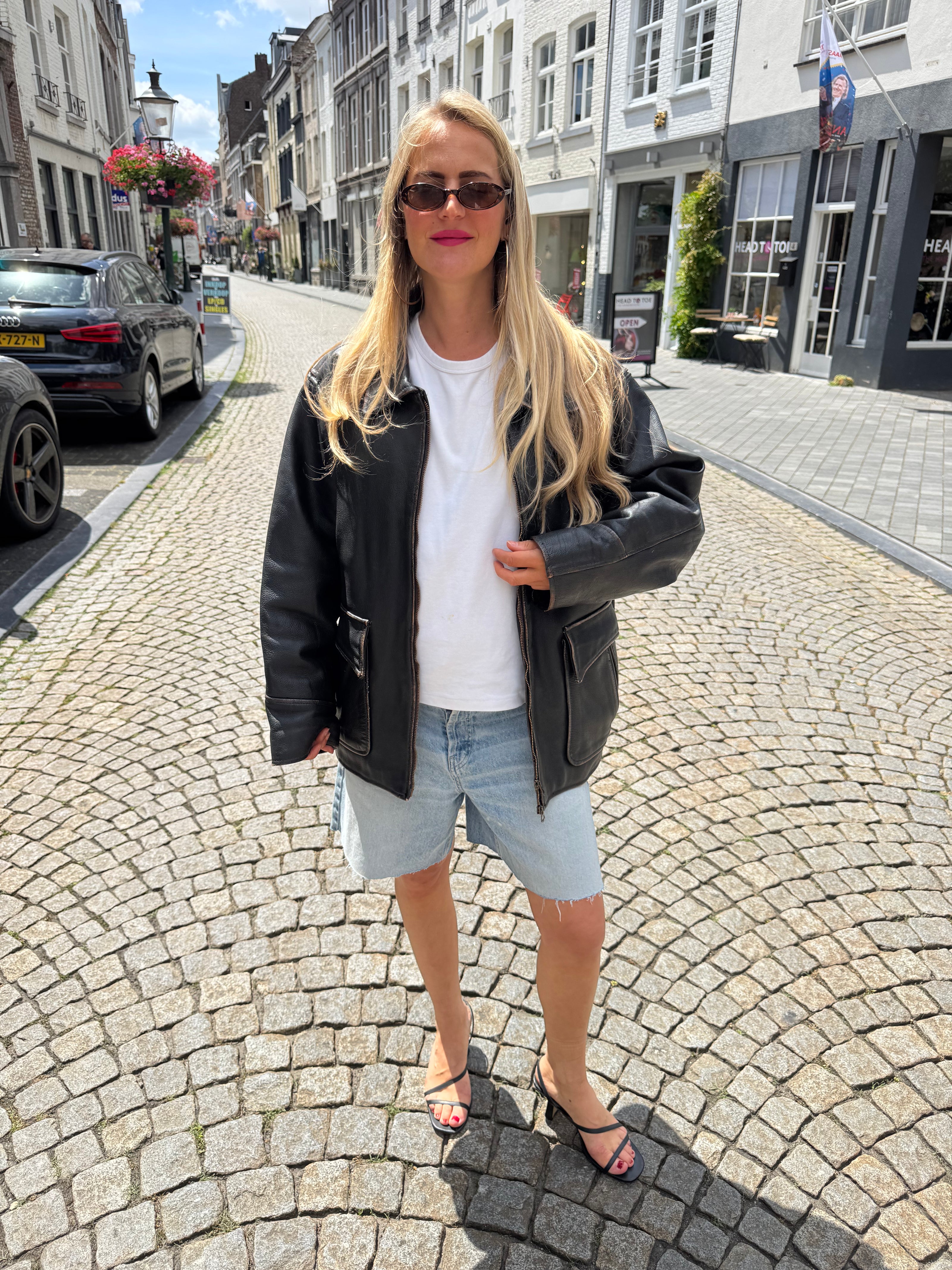 Oversized Worn Leather Jacket
