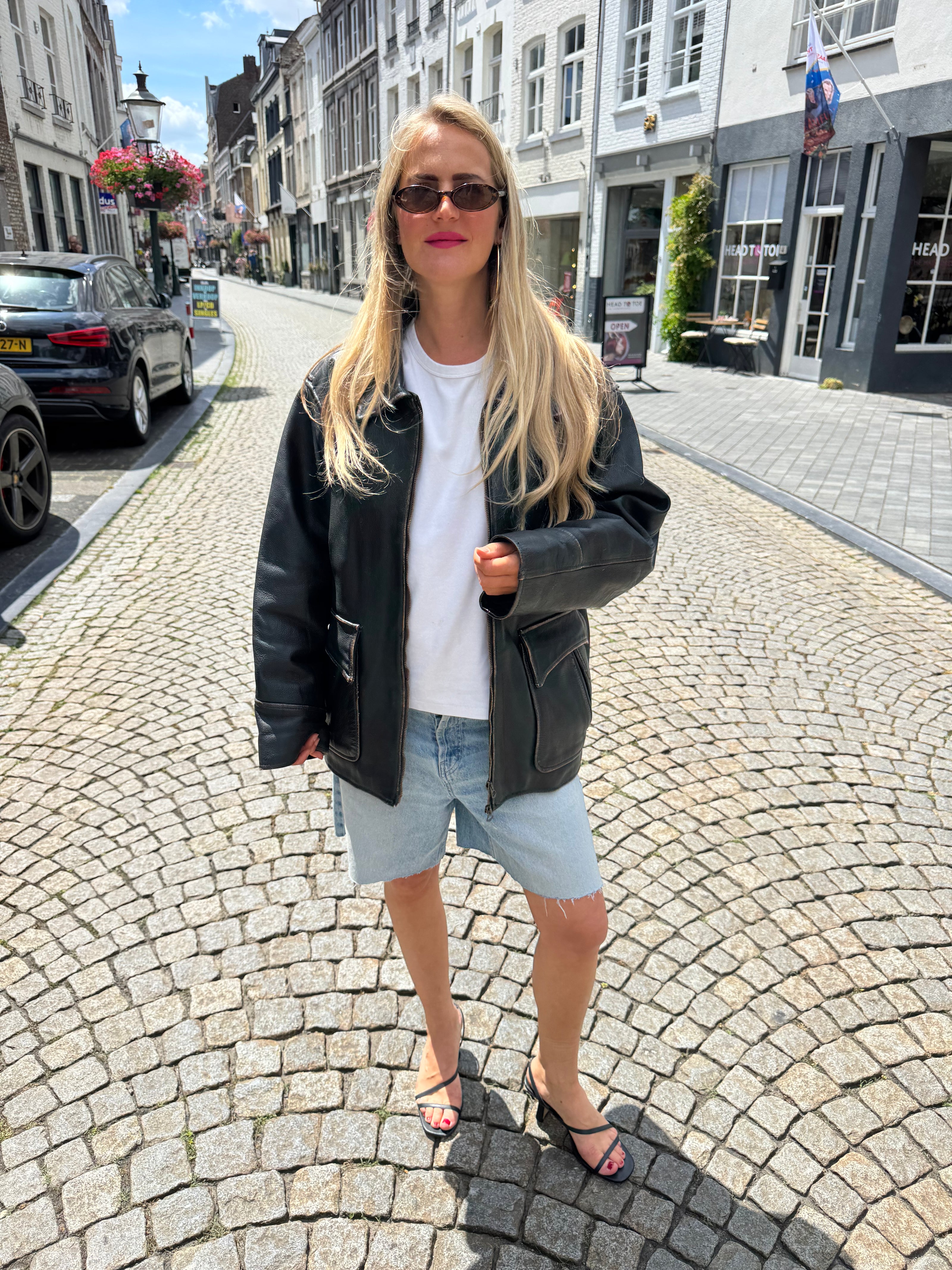 Oversized Worn Leather Jacket