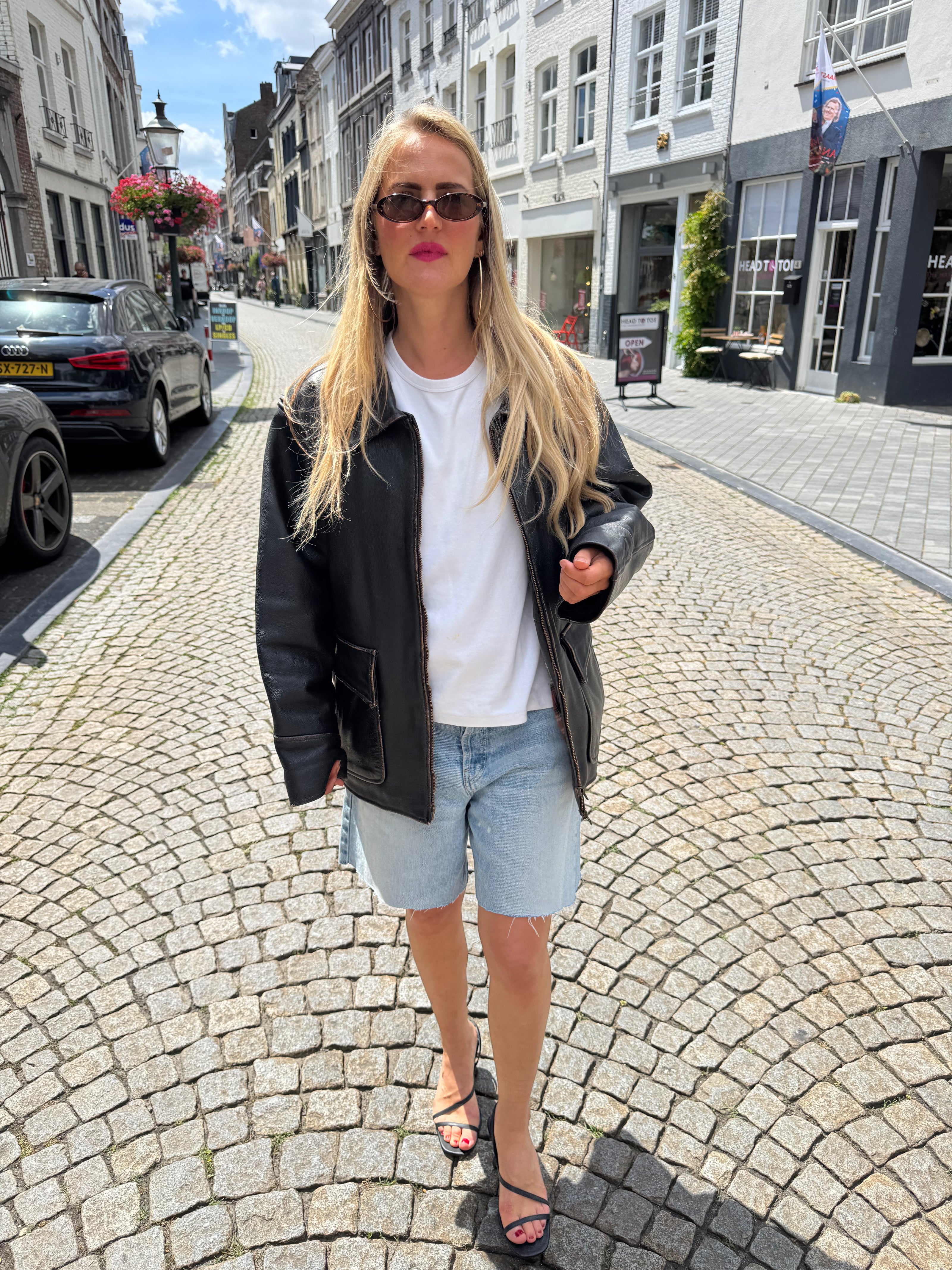 Oversized Worn Leather Jacket