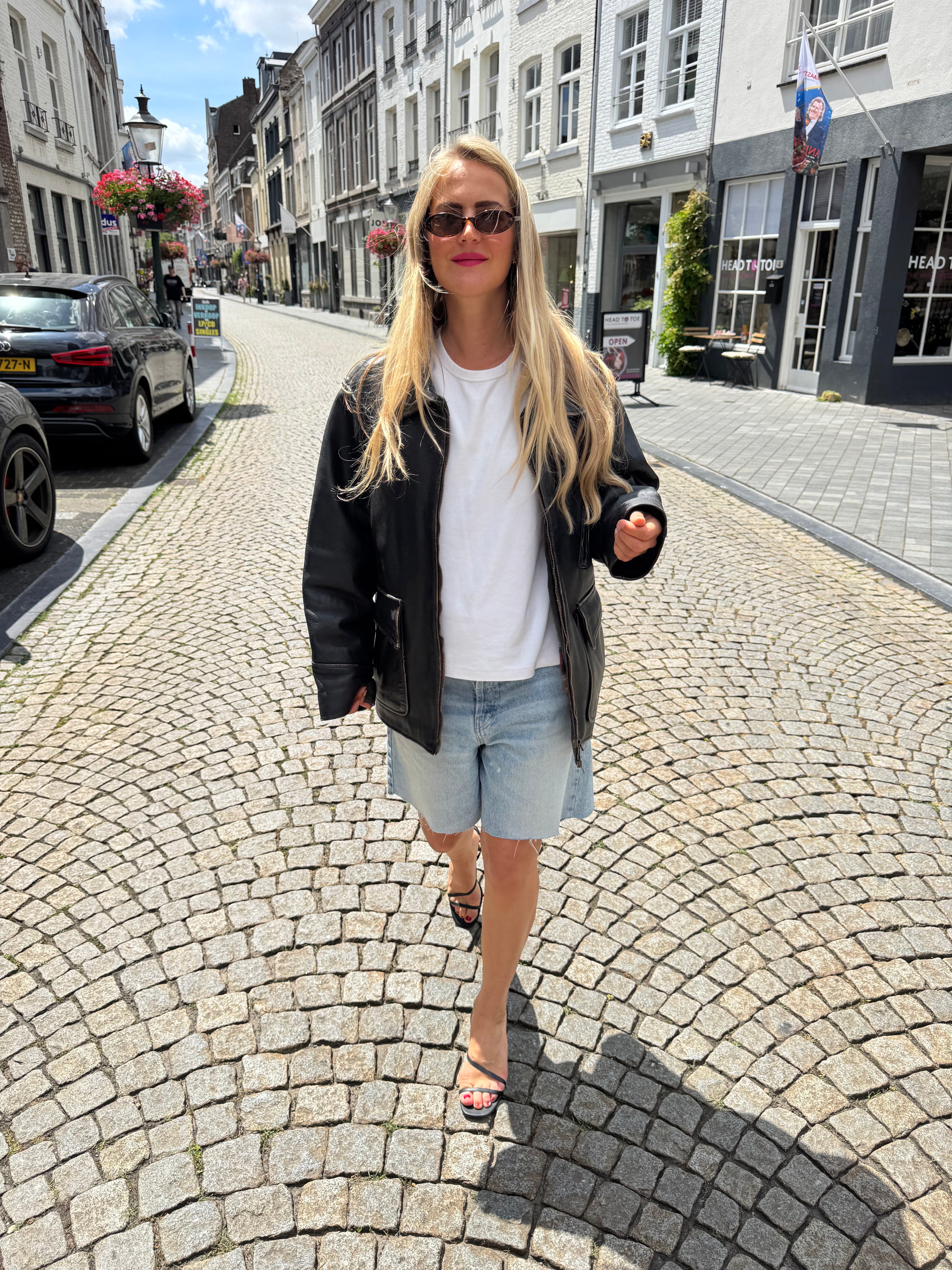 Oversized Worn Leather Jacket