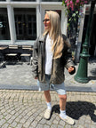 Grey Distressed Leather Jacket