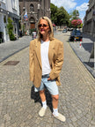 Creme / Camel Checked Oversized Blazer