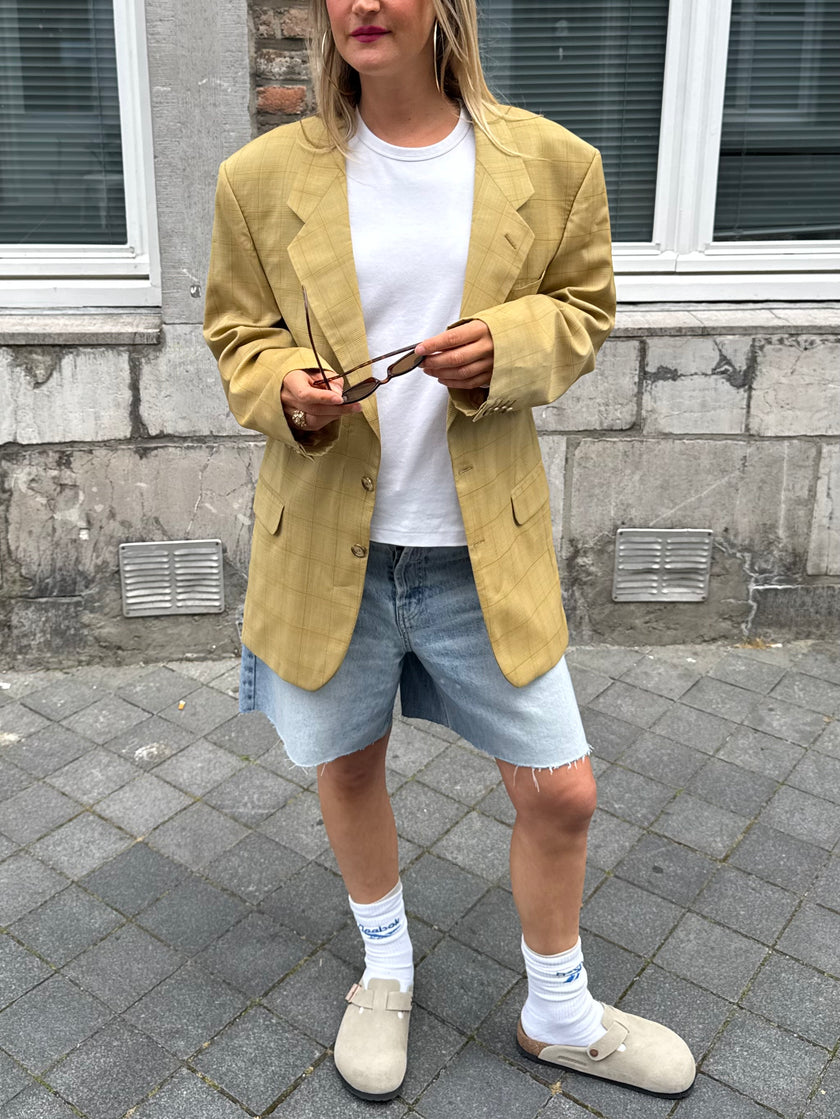 Khaki Checked Vintage Blazer