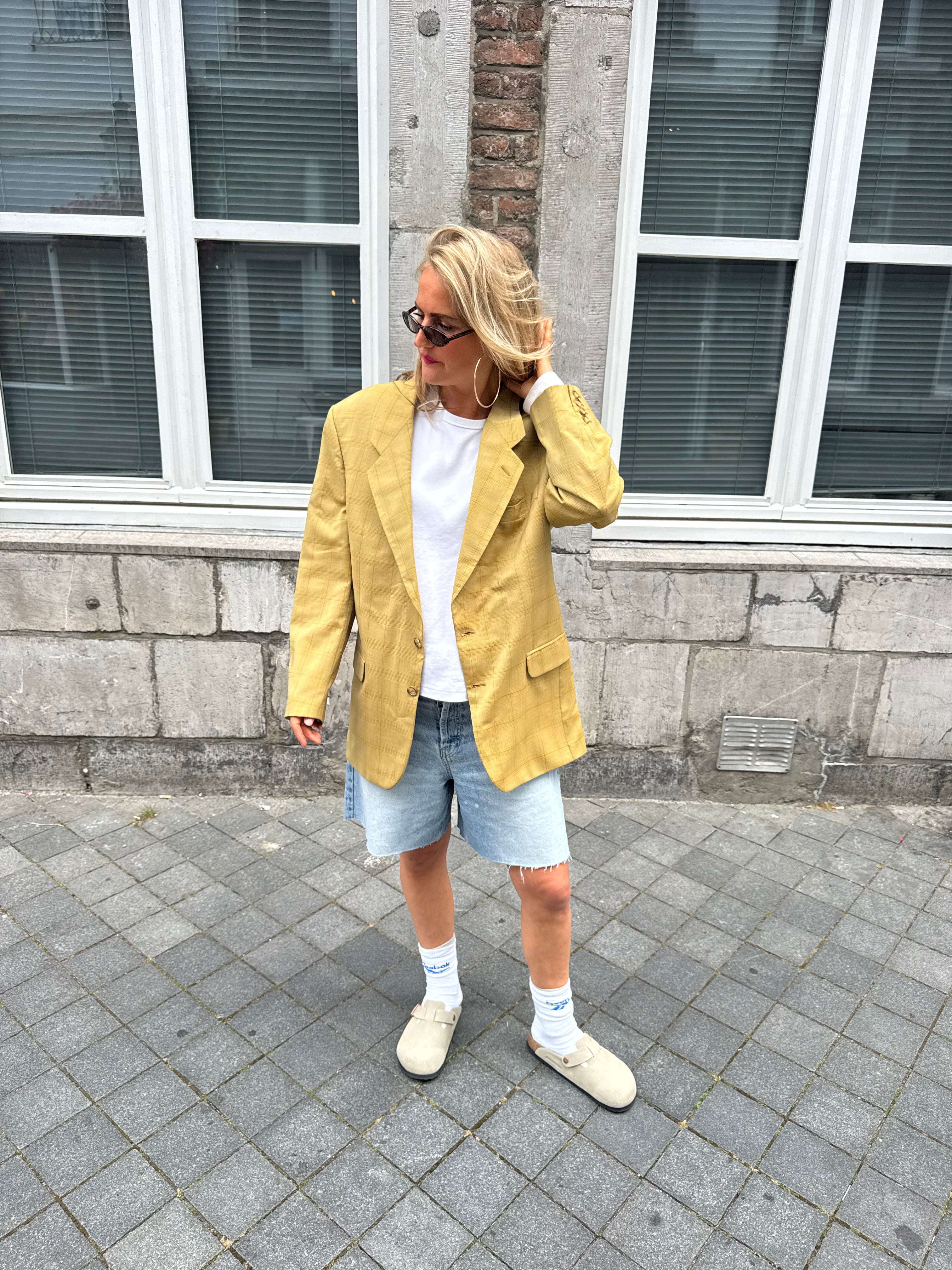 Khaki Checked Vintage Blazer