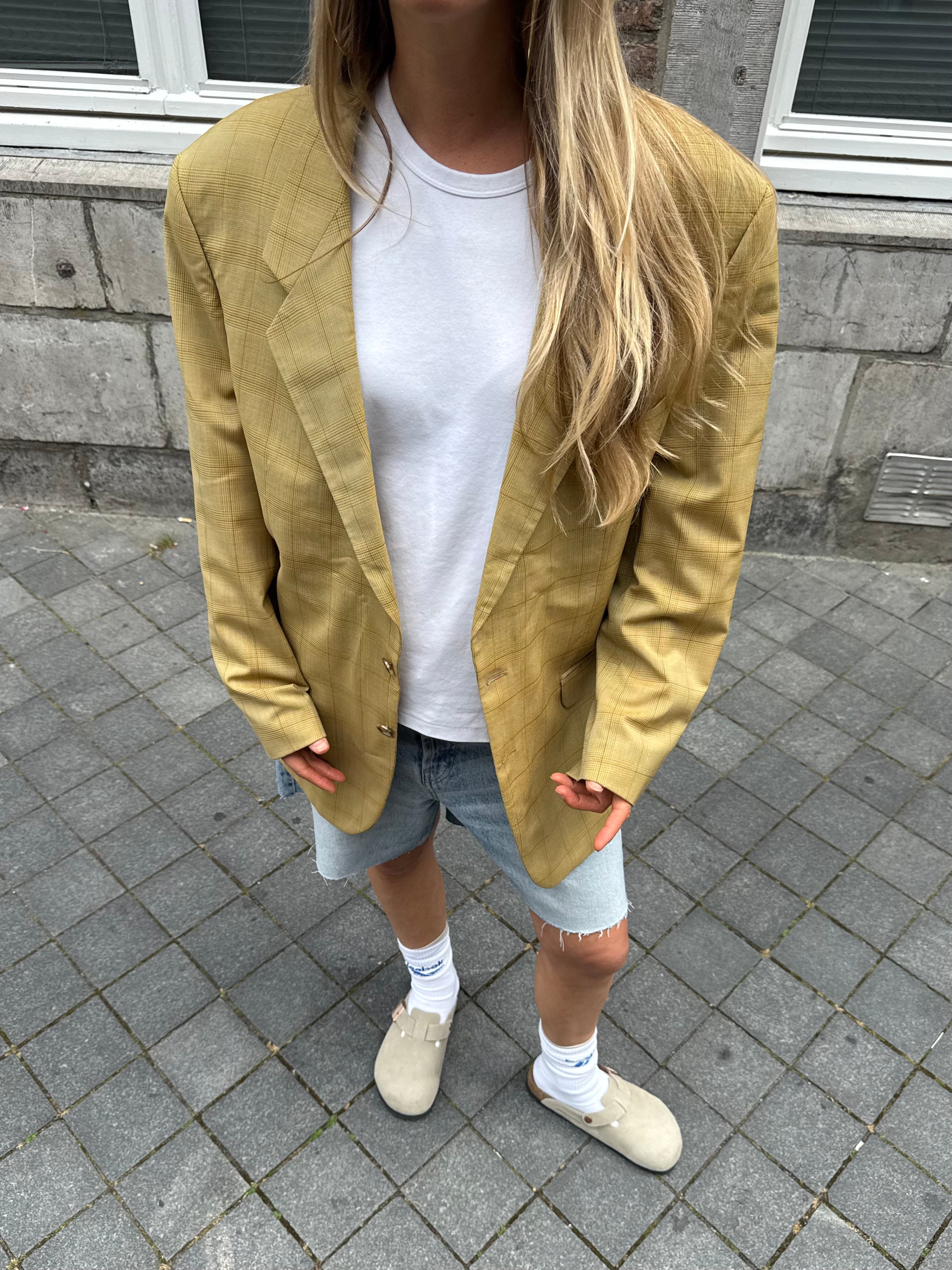 Khaki Checked Vintage Blazer