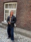 Oversized Black 'Worn' Leather Jacket